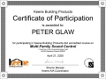 Keene Building Products Certificate of Participation